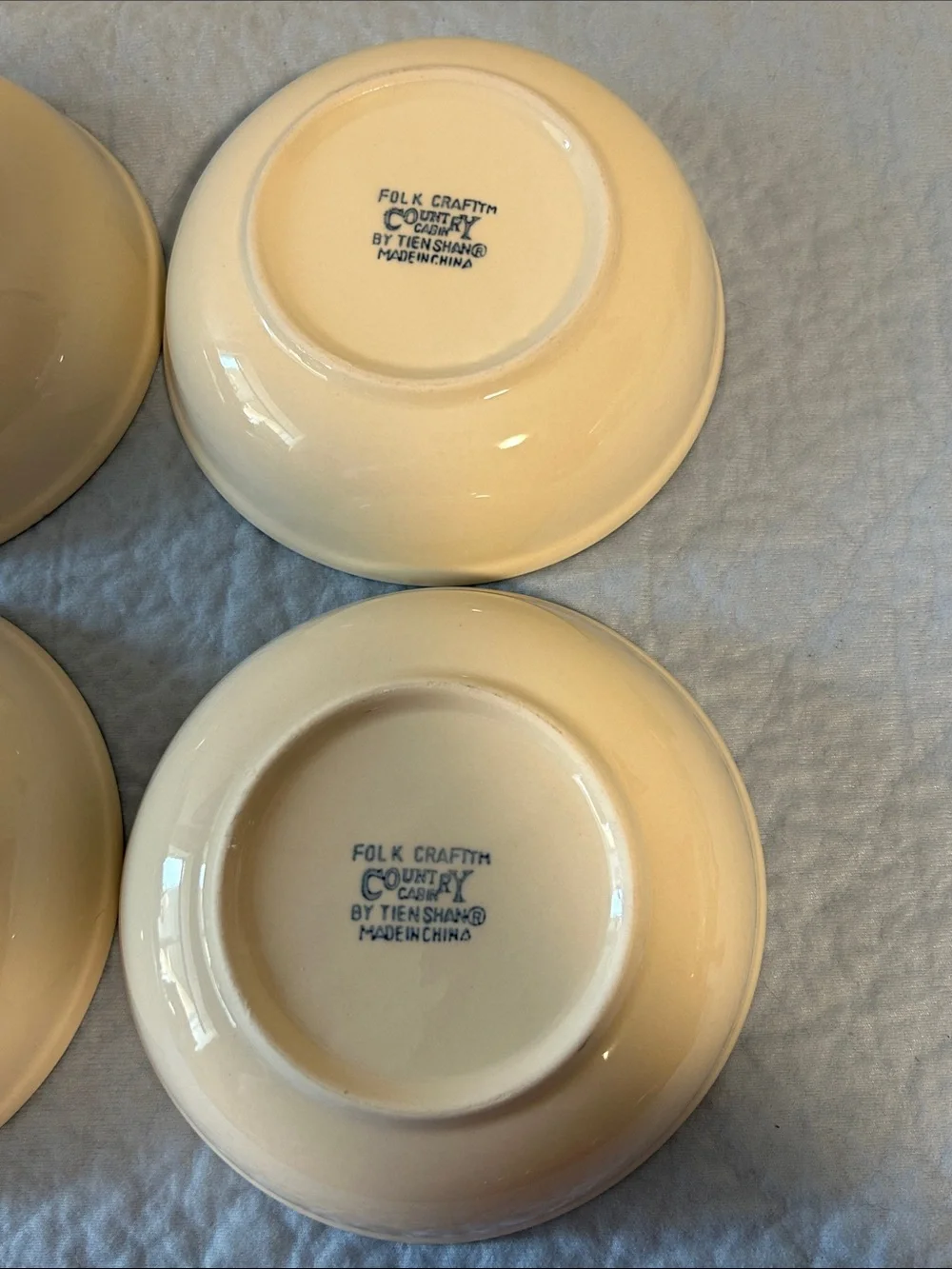 Set of 4 Tienshan Folk Craft soup/cereal bowls in the 